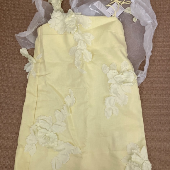 NWT Zimmermann High Tide Lift Off Flower Mini Dress light yellow - Picture 5 of 7